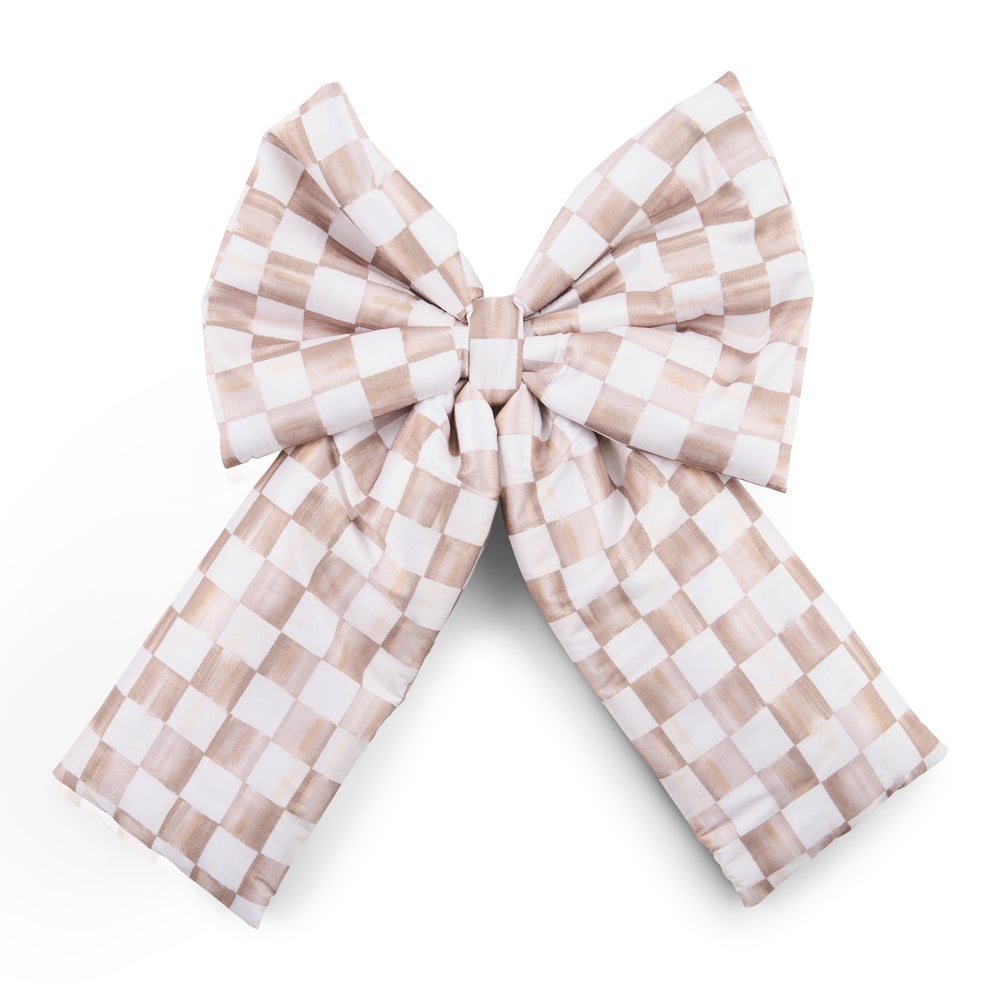 Mocha Check Large Bow
