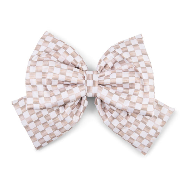 Mocha Check Medium Bow