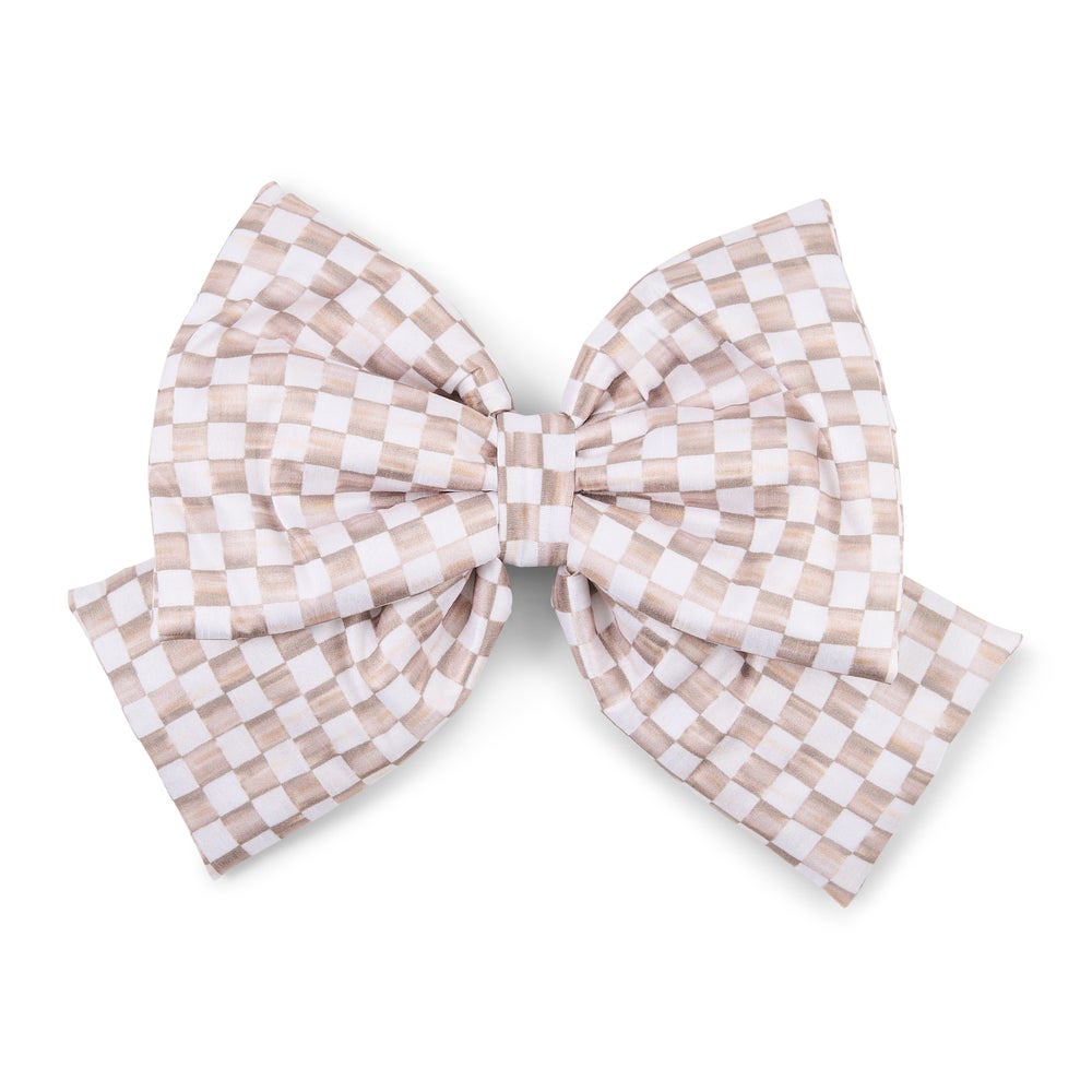 Mocha Check Medium Bow