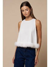 Feather Trim Sleeveless Top