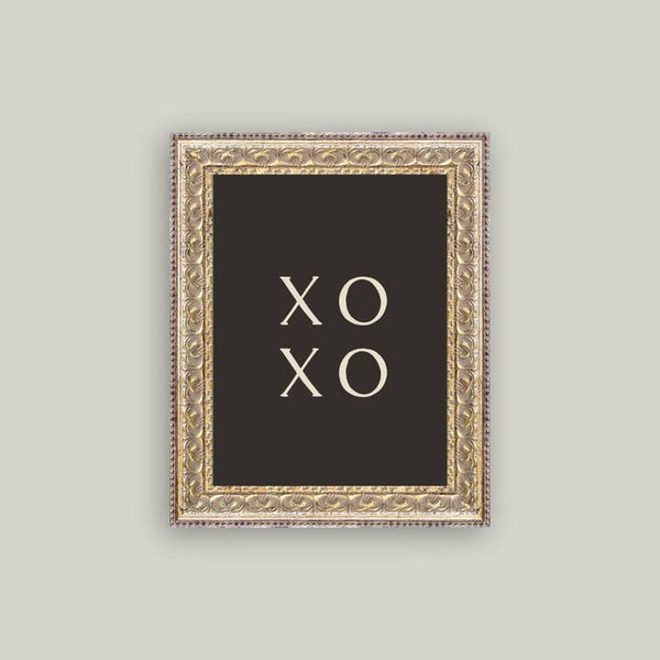 Xoxo Black Back Framed Antique Art 8x10