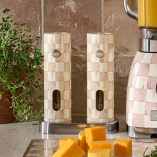 Mocha Check Electric Salt and Pepper Grinder