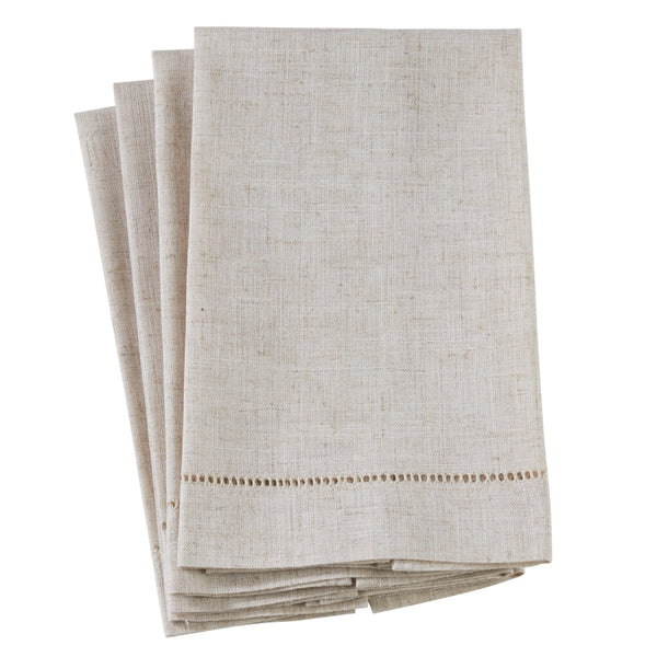Natural Plain Hemstitch Guest Towel