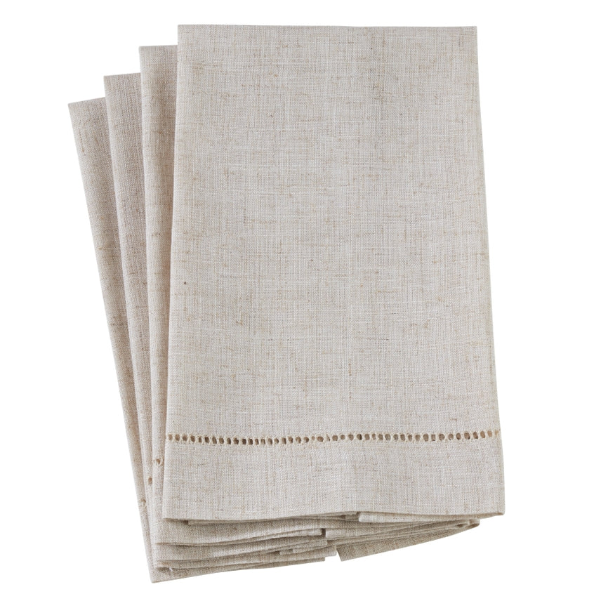Natural Plain Hemstitch Guest Towel