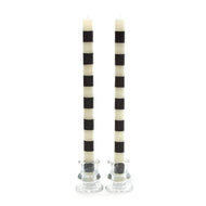 Bands Black Dinner Candles, Set of 2