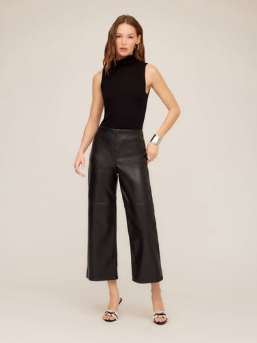 Faux Leather Cropped Pant