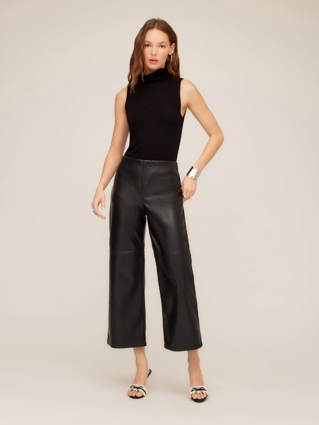 Faux Leather Cropped Pant