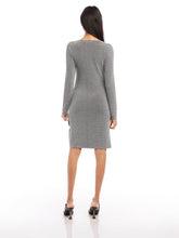 LONG SLEEVE SIDE SHIRRED DRESS