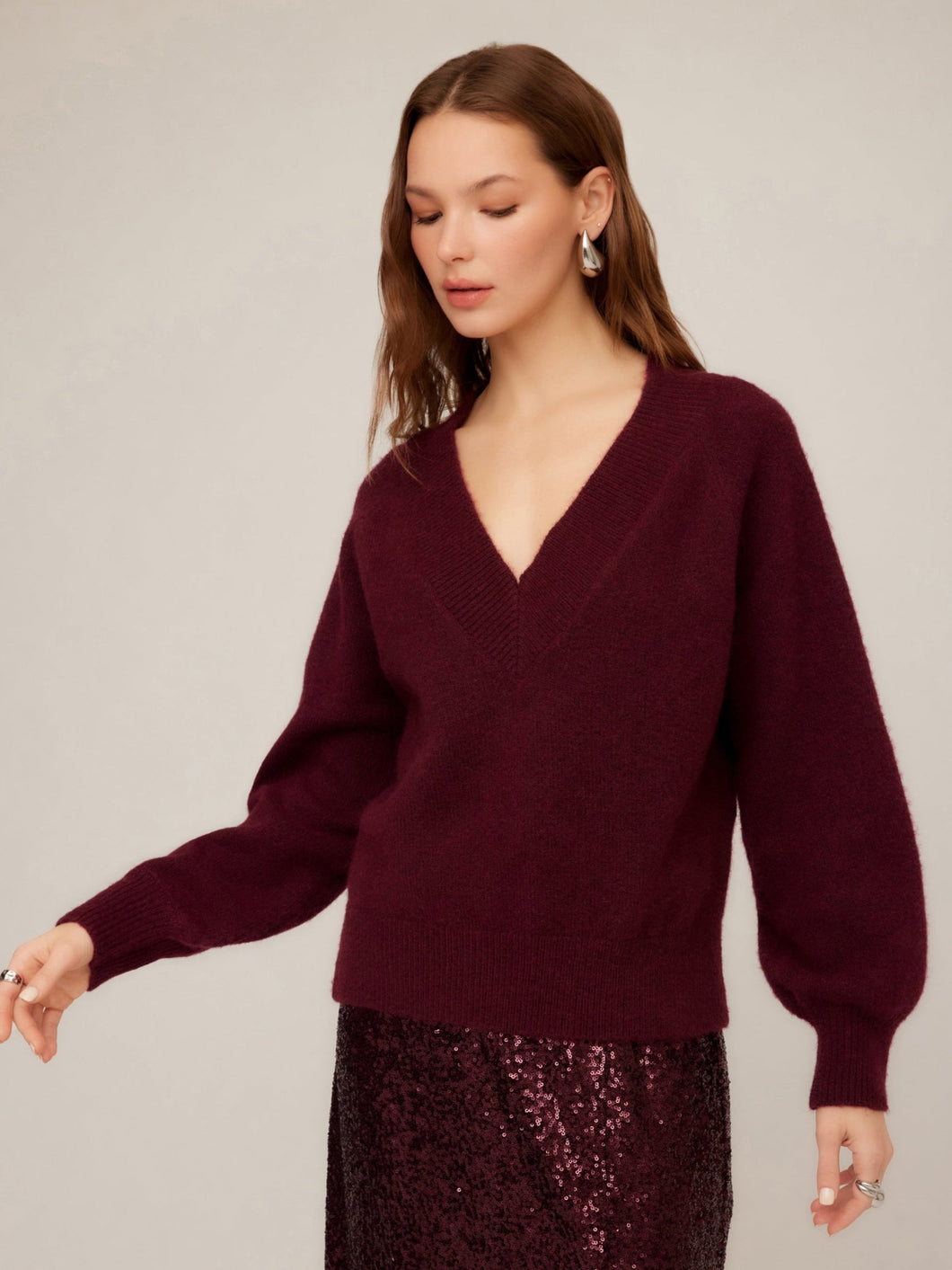 Heather V Neck Sweater