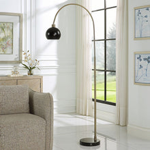 Matte Black Antique Brass Floor Lamp