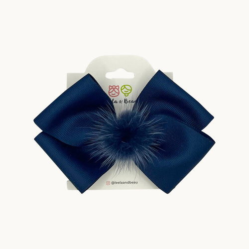The Lucy Bow-Large-Navy Blue