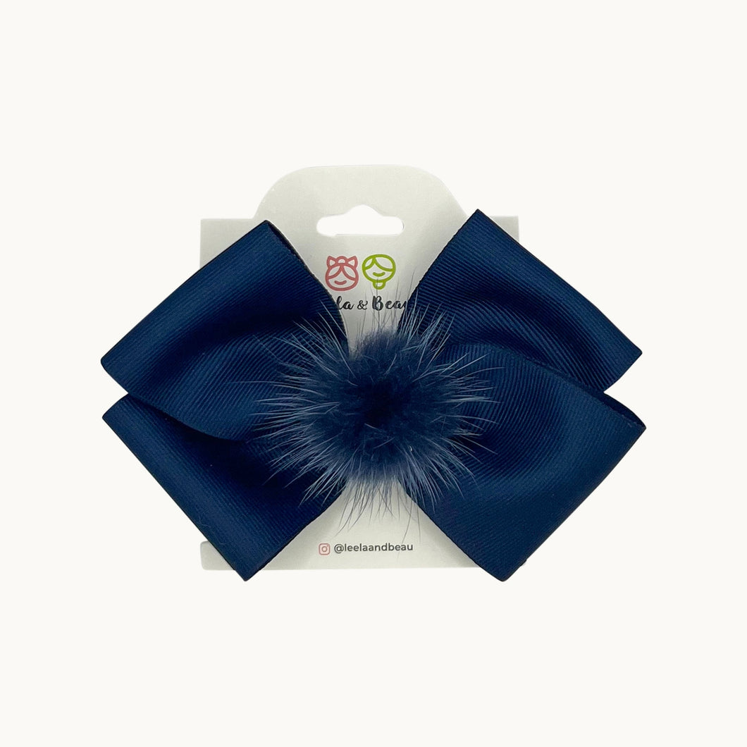 The Lucy Bow-Large-Navy Blue