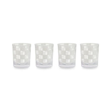 White Check Acrylic Tumbler, Set of 4