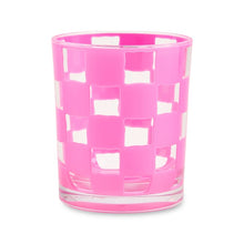 Pink Check Acrylic Tumbler, Set of 4