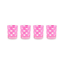Pink Check Acrylic Tumbler, Set of 4