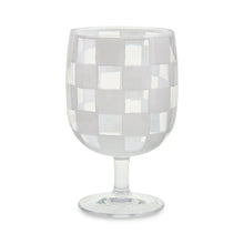 White Check Acrylic Water Goblet, Set of 4
