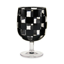 Black Check Acrylic Water Goblet, Set of 4
