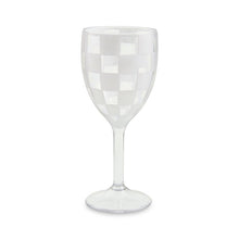 White Check Acrylic Wine Goblet, Set of 4