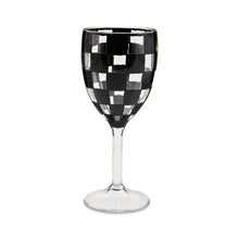 Black Check Acrylic Wine Goblet, Set of 4