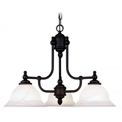 NORTH PORT 3 LIGHT CHANDELIER, BLACK