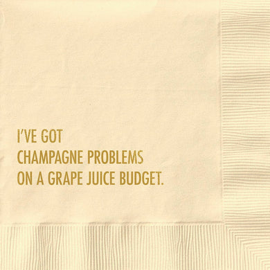 CHAMPAGNE PROBLEMS COCKTAIL NAPKIN