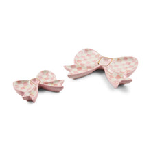 Rosy Check Bow Trinket Dish-Set of 2