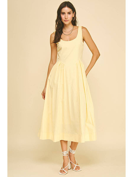 A-Line Poplin Midi Dress