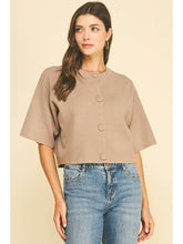 Button Down Crop Knit Sweater