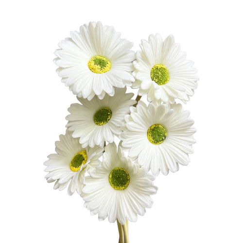 WHITE DAISY STEMS-SET OF 6
