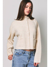 Mock Neck Front Pocket Cardigan