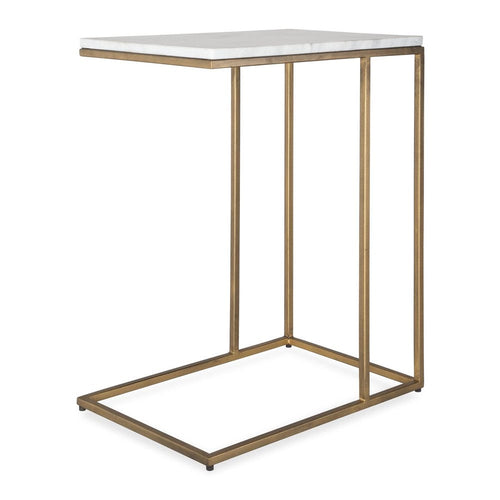 Marble Antique Brass Accent Table
