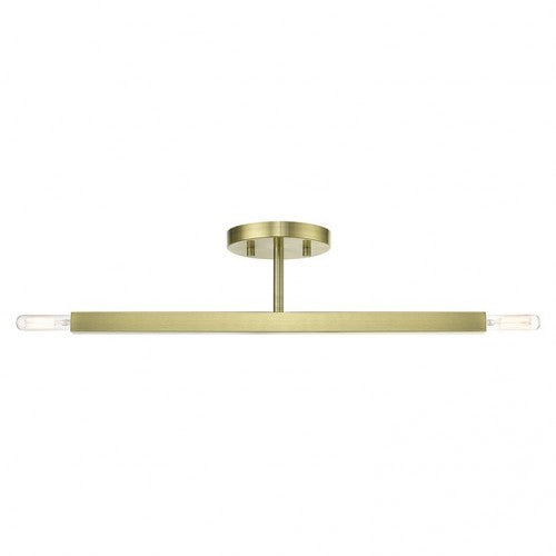 Monaco 2 Light Semi Flush, Antique Brass
