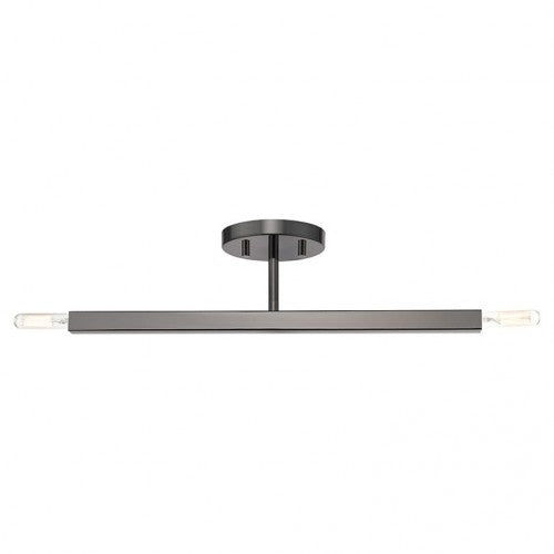Monaco 2 Light Semi Flush, Black Chrome