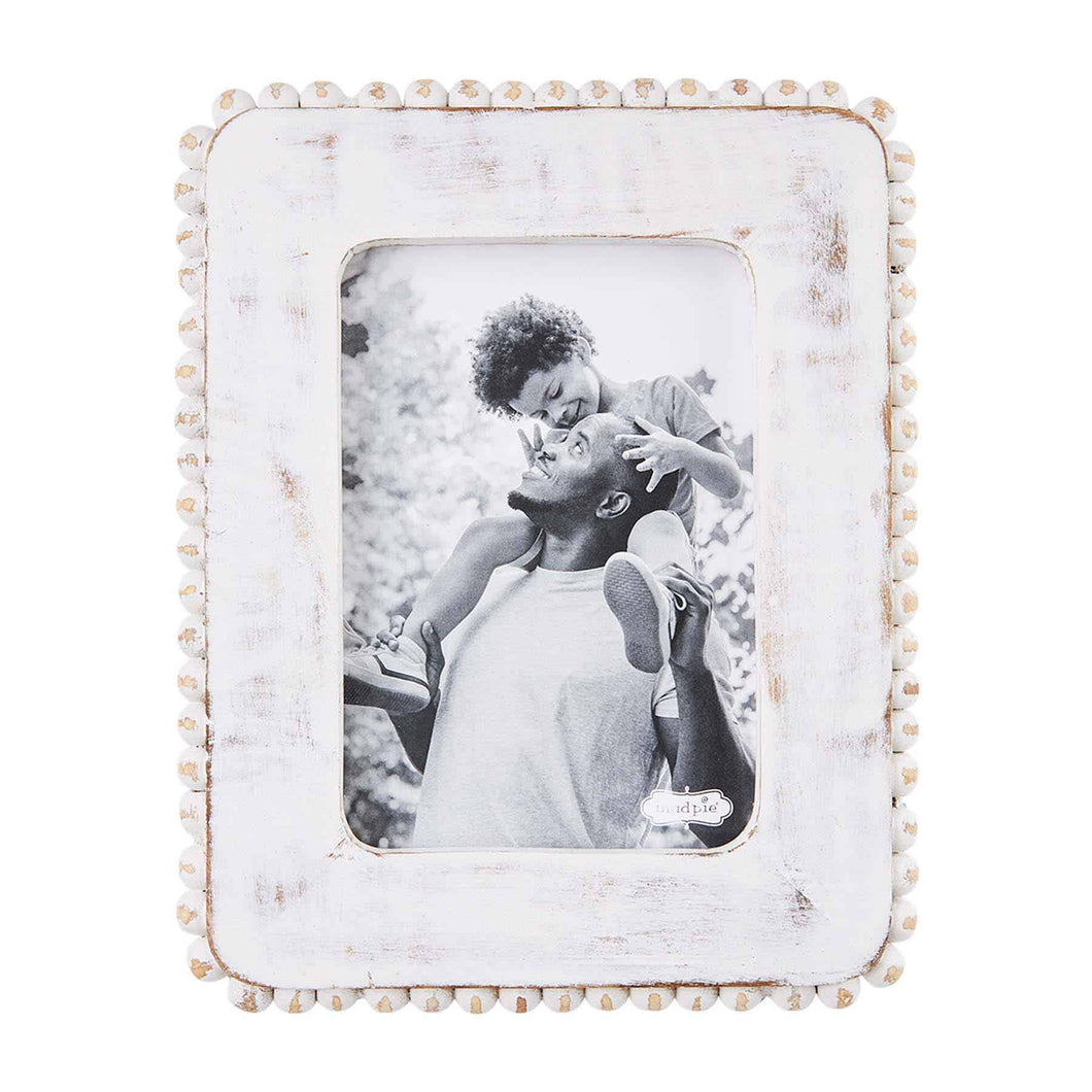 WHITE BEADED 5X7 FRAME