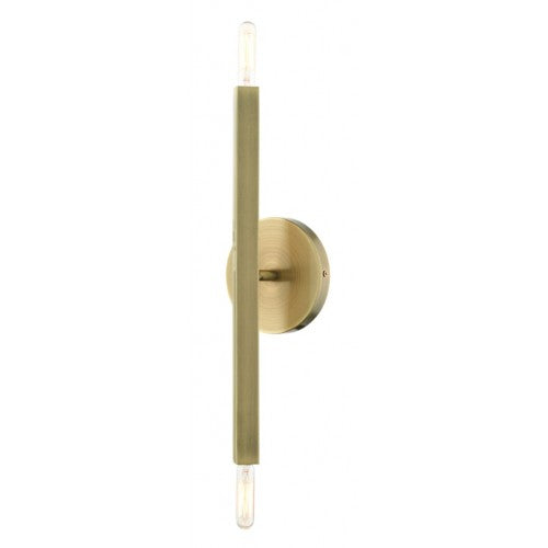 Monaco Double Light Sconce, Antique Brass