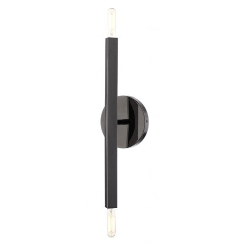 Monaco Double Light Sconce, Black Chrome