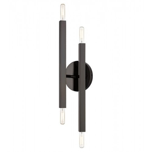 Monaco 4 Light Sconce, Black Chrome