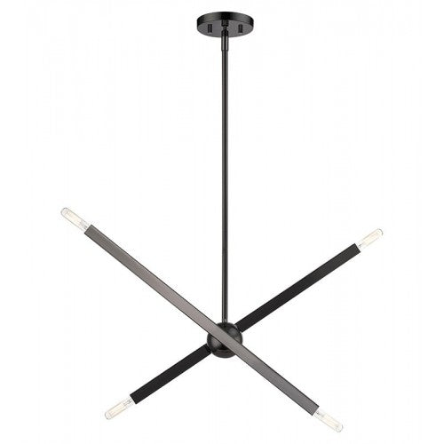 Monaco 4 Light Chandelier, Black Chrome