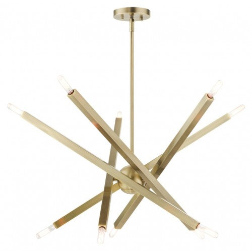 Monaco 10 Light chandelier, Antique Brass