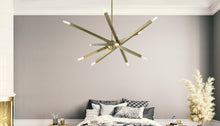 Monaco 10 Light chandelier, Antique Brass