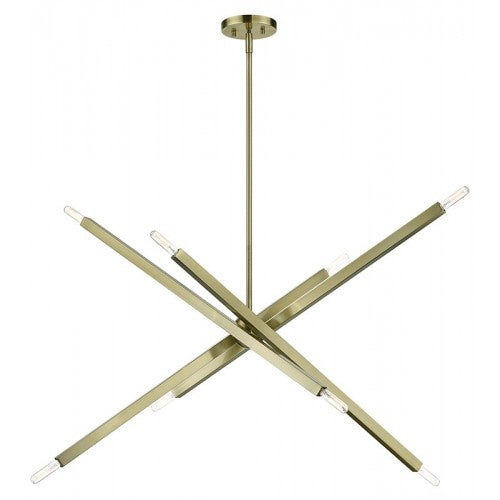 Monaco 8 Light Chandelier, Antique Brass