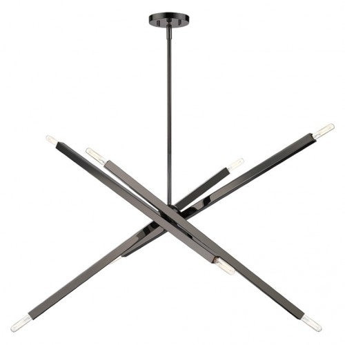 Monaco 8 Light Chandelier, Black Chrome