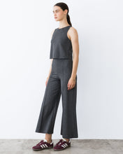 Ponte Knit Cropped Wide Leg Pant