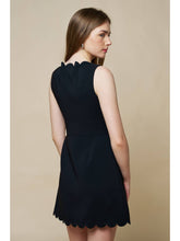 Scallop Square Neck A Line Mini Dress