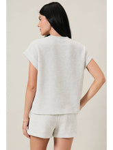 Crew Neck Cuffed Short Sleeve Top