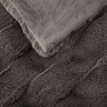 Gray Faux Fur Velvet Throw 50x60