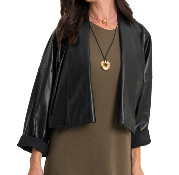 Vegan Leather Origami Jacket