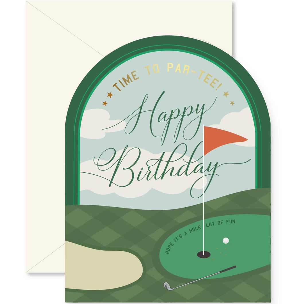 Time To Par-Tee Golf Birthday Card