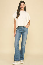 Button Down Cap Sleeve Sweater