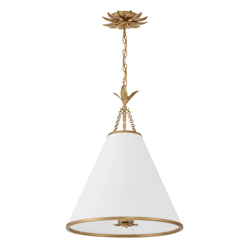 Broche 4 Light Antique Gold Pendant